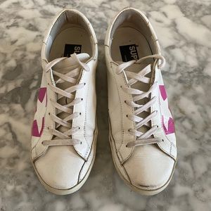 Hot pink Golden Goose Superstar sneakers, size 38